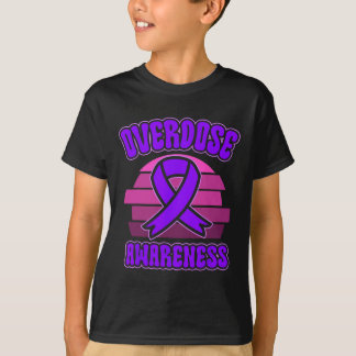 Overdose Awareness Purple Ribbon Drug Addiction 31 Tシャツ