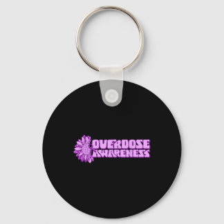 Overdose Awareness Purple Ribbon Drug Addiction 32 キーホルダー