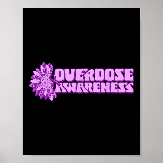 Overdose Awareness Purple Ribbon Drug Addiction 32 ポスター (正面)