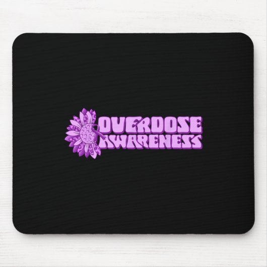 Overdose Awareness Purple Ribbon Drug Addiction 32 マウスパッド (正面)