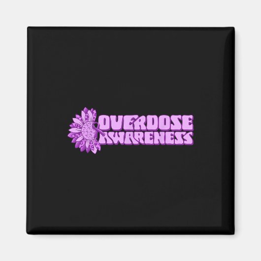 Overdose Awareness Purple Ribbon Drug Addiction 32 マグネット (正面)