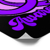 Overdose Awareness Purple Ribbon Drug Addiction 93 ポスター (角)