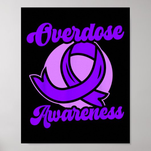 Overdose Awareness Purple Ribbon Drug Addiction 93 ポスター (正面)