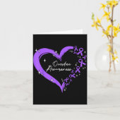 Overdose Awareness Purple Ribbon Drug Addiction He カード (黄色い花)