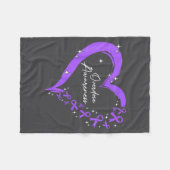 Overdose Awareness Purple Ribbon Drug Addiction He フリースブランケット (正面(横))