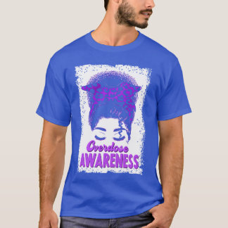 Overdose Awareness Purple Ribbon Drug Addiction Lo Tシャツ