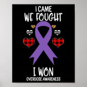 Overdose Awareness Ribbon I Came We Fought I Won C ポスター (正面)
