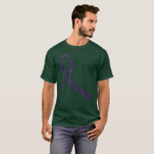 Overdose Awareness Ribbon Purple Drug Addiction Re Tシャツ (正面フル)