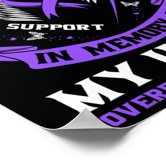 Overdose Awareness Shirt In Memory Of Uncle Purple ポスター (角)