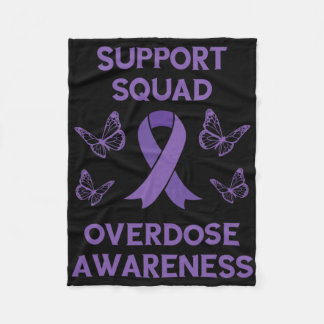Overdose Awareness Support Squad Butterfly Purple  フリースブランケット