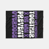 Overdose Awareness – We Can Prevent Overdose  フリースブランケット (正面(横))