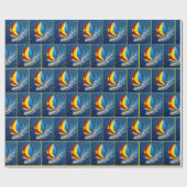 Overhead View Of a Sailboat With Spinnaker ラッピングペーパー (フラット)