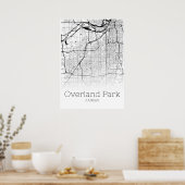 Overland Park Map – カンザス州 – 市内地図ポスター ポスター (キッチン)