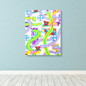 Overlapped with Curves キャンバスプリント (インサイチュ (ウッドフロア))