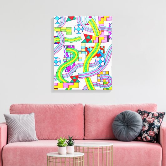 Overlapped with Curves キャンバスプリント (インサイチュ (リビング))