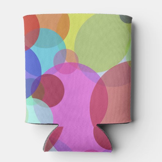 Overlapping Circles Colorful Abstract Art 缶クーラー (裏面)