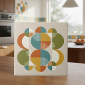 Overlapping Circles Pop Art Mid-Century #3 ID1224 タイル