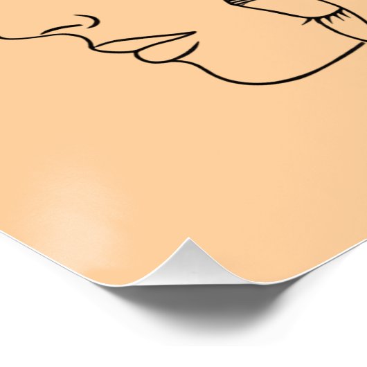 Overlapping Faces Print, Minimalist Line Art, Face ポスター (コーナー)