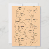 Overlapping Faces Print, Minimalist Line Art, Face 招待状 (正面)