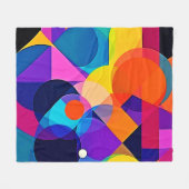 Overlapping Hues: Abstract Fusion フリースブランケット (正面(横))