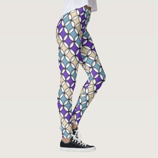 Overlapping Pastel Toned Circles Leggings レギンス (右)
