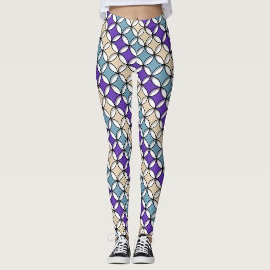 Overlapping Pastel Toned Circles Leggings レギンス (正面)
