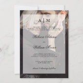 Overlayモダン付き結婚のフォト招待状 招待状 (正面)