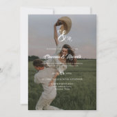 Overlay エレガント Photo Monogram Budget結婚's 招待状 (正面)