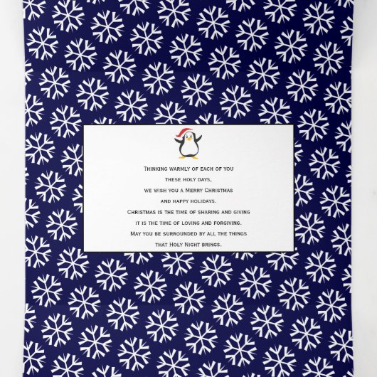 Overlay joyクリスマスホリデー海軍の青い写真 三つ折りクリスマスカード (内部中)