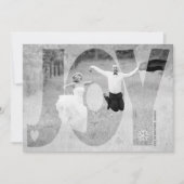 Overlay joy newlywedsクリスマスレッドフォトカード 招待状 (正面)