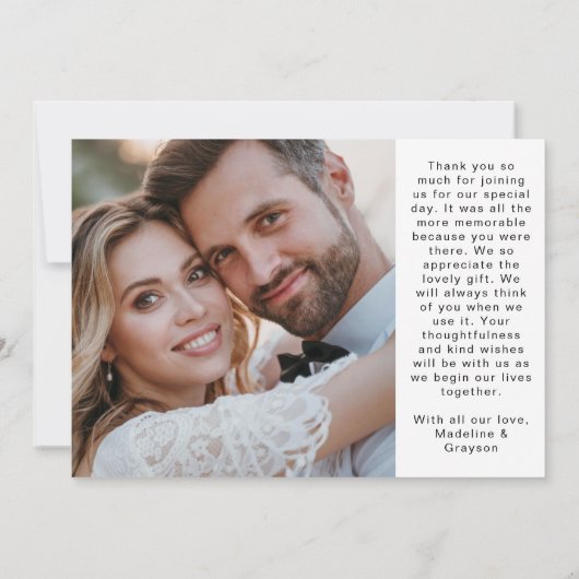 Overlay Script 2枚の写真結婚のサンキューカード サンキューカード (裏面)