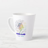 Overloaded Robot Send Help Funny Tech Anxiety カフェラテマグ (左アングル)