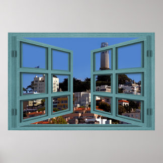 Overlook Coit Tower窓ポスター ポスター