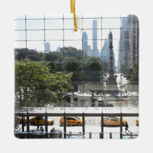 Overlooking Columbus Circle New York City写真 セラミックオーナメント