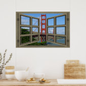 Overlooking The Golden Gate Bridge Window Poster ポスター (キッチン)