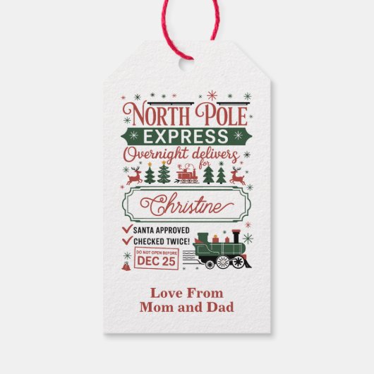 Overnight Delivery Santa Approved ギフトタグ (裏面)