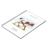 Overo Pinto Horse パーソナライズされた Owner's Journal ノートブック (左側)