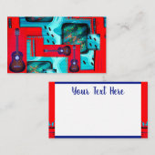 Overreach モダン抽象芸術音楽コラージュ 名刺 (正面/裏面)