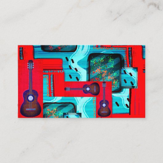 Overreach モダン抽象芸術音楽コラージュ 名刺 (正面)