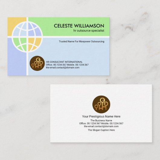 Oversize Global Motif Manpowareアウトソース 名刺 (正面/裏面)