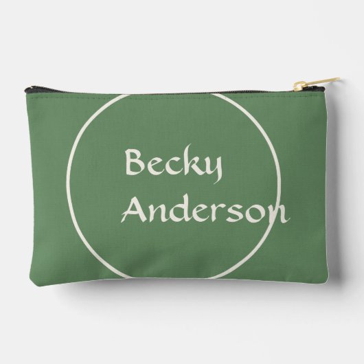 Oversized Initials in White and Green アクセサリーポーチ (裏面)