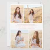 Oversized Photo Collage Blush Pink Graduation 案内状 (裏面)