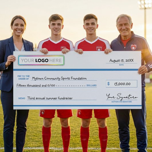 Oversized Promotional Check with Business Logo  ポスター