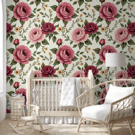 Oversized Roses With Pink And Burgundy 壁紙