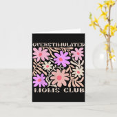 Overstimulated Boho Floral Mama Moms Funny Gift Mo カード (黄色い花)