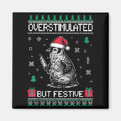 Overstimulated But Festive Christmas Ugly Penguin  マグネット (正面)