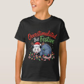 Overstimulated But Festive Funny Christmas Ossum U Tシャツ (正面)