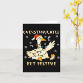 Overstimulated But Festive Goose Christmas Funny G カード (黄色い花)