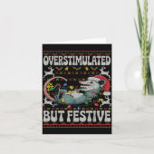 Overstimulated But Festive Ossum Christmas Ugly Sw カード (正面)