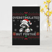 Overstimulated But Festive Ossum Ugly Sweater Chri カード (黄色い花)